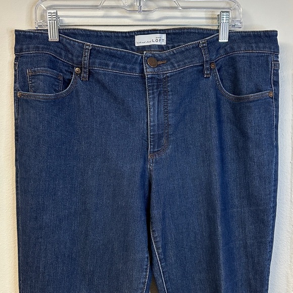 LOFT Curvy Straight Indigo Denim Jeans Women's Size 14 - Picture 3 of 8
